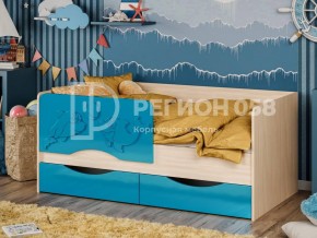 Кровать Дельфин-2 МДФ Голубой металлик в Кусе - kusa.mebel74.com | фото