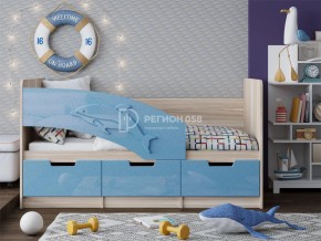 Кровать Дельфин-6 МДФ 1600 Голубой металлик в Кусе - kusa.mebel74.com | фото 1