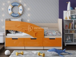 Кровать Дельфин-6 МДФ 1600 Оранжевый металлик в Кусе - kusa.mebel74.com | фото 1