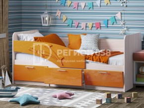 Кровать Дельфин МДФ 1600 Оранжевый металлик в Кусе - kusa.mebel74.com | фото