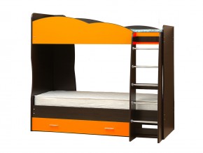 Кровать детская двухъярусная Юниор 2.1 оранжевая в Кусе - kusa.mebel74.com | фото