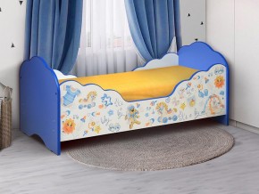 Кровать детская с бортом Малышка №3 700*1400 синяя в Кусе - kusa.mebel74.com | фото 1