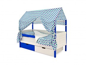 Кровать-домик мягкий Svogen с ящиками и бортиком сине-белый в Кусе - kusa.mebel74.com | фото 3