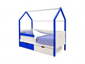 Кровать-домик мягкий Svogen с ящиками и бортиком сине-белый в Кусе - kusa.mebel74.com | фото 4
