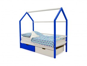 Кровать-домик Svogen с ящиками сине-белый в Кусе - kusa.mebel74.com | фото 1