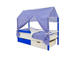 Кровать-домик Svogen с ящиками и бортиком сине-белый в Кусе - kusa.mebel74.com | фото 4