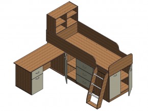 Кровать Дюймовочка 1 мультицвет в Кусе - kusa.mebel74.com | фото 3