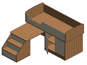 Кровать Дюймовочка 2 Оранжевая в Кусе - kusa.mebel74.com | фото 3