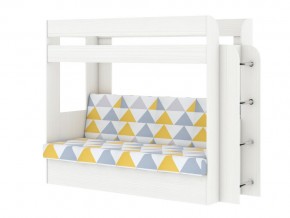 Кровать двухъярусная Карамель 75 бодега светлый-желтые треугольники в Кусе - kusa.mebel74.com | фото