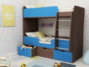 Кровать двухъярусная Малыш двойняшка бодега-голубой в Кусе - kusa.mebel74.com | фото