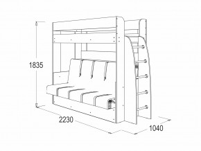 Кровать-диван двухярусная Омега 17 млечный дуб в Кусе - kusa.mebel74.com | фото 2