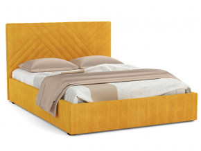 Кровать Гамма 1400 с основанием велюр тенерифе куркума в Кусе - kusa.mebel74.com | фото