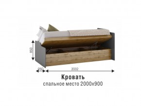 Кровать Харви белый/вотан в Кусе - kusa.mebel74.com | фото 3