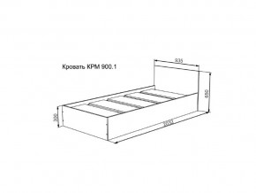 Кровать Мори КРМ 900.1 графит в Кусе - kusa.mebel74.com | фото 2