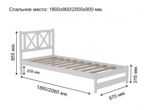 Кровать односпальная Аист-7 Классика белый 1800х900 мм в Кусе - kusa.mebel74.com | фото 2