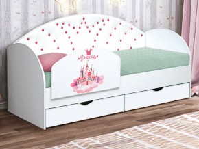 Кровать с продольной мягкой спинкой Корона №4 800х1900 мм белая в Кусе - kusa.mebel74.com | фото 2