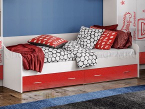 Кровать с ящиками Вега Алфавит Красный в Кусе - kusa.mebel74.com | фото