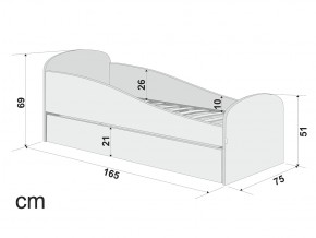 Кровать с ящиком Letmo черничный мусс (рогожка) в Кусе - kusa.mebel74.com | фото 2