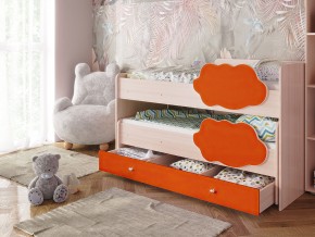 Кровать Соник с ящиком млечный дуб-оранж в Кусе - kusa.mebel74.com | фото
