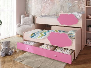Кровать Соник с ящиком млечный дуб-розовый в Кусе - kusa.mebel74.com | фото 1