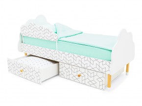 Кровать Stumpa Облако бортик и ящики рисунок Кубики в Кусе - kusa.mebel74.com | фото 5