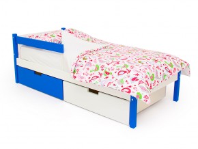 Кровать Svogen classic с ящиками и бортиком сине-белый в Кусе - kusa.mebel74.com | фото