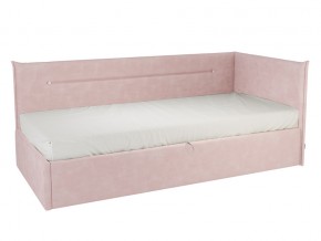 Кровать тахта Альба 900 велюр нежно-розовый в Кусе - kusa.mebel74.com | фото
