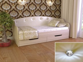 Кровать Юниор Тип 2 шимо светлый/белый перламутр 800х1600 в Кусе - kusa.mebel74.com | фото