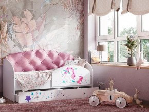 Кровать Звездочка с бортиком Белый-розовый в Кусе - kusa.mebel74.com | фото