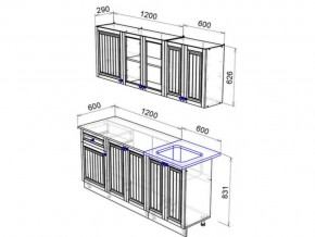 Кухня Хозяюшка 1800 деним в Кусе - kusa.mebel74.com | фото 2