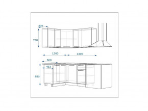 Кухонный гарнитур 14 Грецкий орех 1200*1400 левый в Кусе - kusa.mebel74.com | фото 2