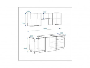 Кухонный гарнитур 6 Грецкий орех 1600 в Кусе - kusa.mebel74.com | фото 2