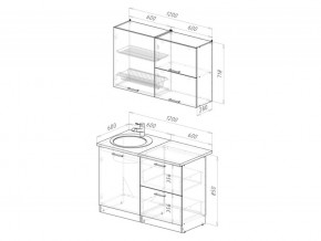 Кухонный гарнитур Антика лайт 1200 мм в Кусе - kusa.mebel74.com | фото 6