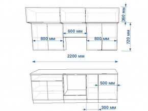 Кухонный гарнитур арт 1 Тальк Дуб сонома 2200 мм в Кусе - kusa.mebel74.com | фото 2