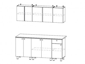 Кухонный гарнитур КГ 1 1800 Белый/Цемент светлый в Кусе - kusa.mebel74.com | фото 2