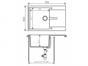 Мойка гранитная Gals-760 Бежевый 27 в Кусе - kusa.mebel74.com | фото 2