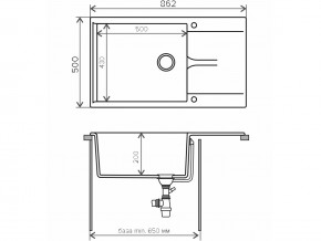 Мойка гранитная Gals-862 Бежевый 27 в Кусе - kusa.mebel74.com | фото 2