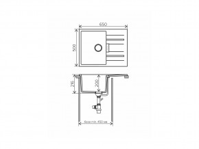 Мойка кварцевая Tolero Loft TL-650 Бежевый 101 в Кусе - kusa.mebel74.com | фото 2