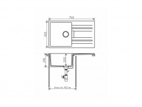 Мойка кварцевая Tolero Loft TL-750 Бежевый 101 в Кусе - kusa.mebel74.com | фото 2