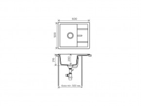 Мойка кварцевая Tolero R-107 Бежевый 101 в Кусе - kusa.mebel74.com | фото 2