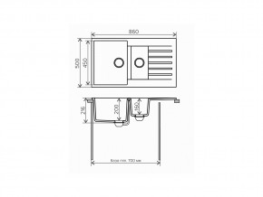 Мойка кварцевая Tolero R-118 Бежевый 101 в Кусе - kusa.mebel74.com | фото 2