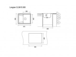 Мойка Longran Classic CLS 615.500 в Кусе - kusa.mebel74.com | фото 2