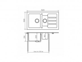 Мойка с керамическим стеклом Tolero TG-920k черное стекло в Кусе - kusa.mebel74.com | фото 2