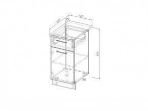 НЯ 40 Модуль нижний Без Столешницы 1 ящик/дверка МНЯ 40 в Кусе - kusa.mebel74.com | фото