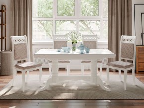 Обеденная группа стол Дижон и стулья Флоренция-1 4 шт белый в Кусе - kusa.mebel74.com | фото