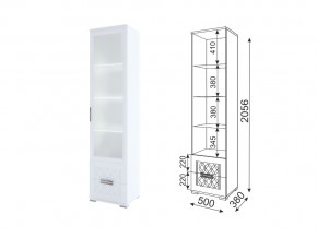 Пенал-витрина Модуль 07 Тиффани в Кусе - kusa.mebel74.com | фото 1