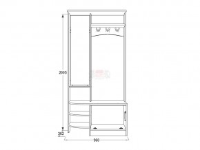 Прихожая Саша 13 ясень анкор в Кусе - kusa.mebel74.com | фото 2