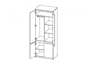 Шкаф 2-х дверный с перегородкой СГ Модерн в Кусе - kusa.mebel74.com | фото 2