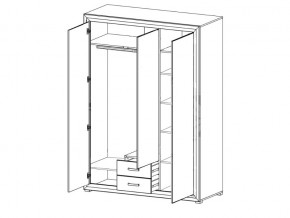 Шкаф B136-SZF3D2S Мальта сибирская лиственница в Кусе - kusa.mebel74.com | фото 2