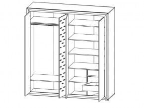 Шкаф B136-SZF4D Мальта сибирская лиственница в Кусе - kusa.mebel74.com | фото 2